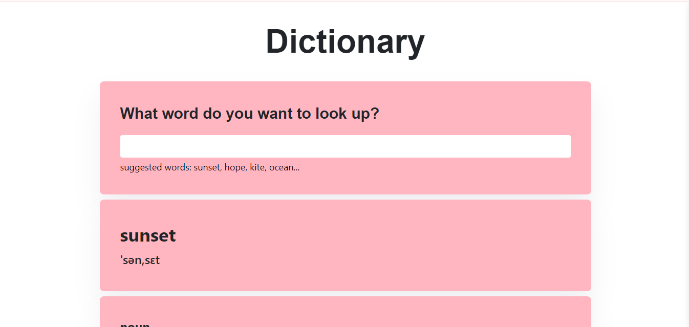 Dictionary App Project